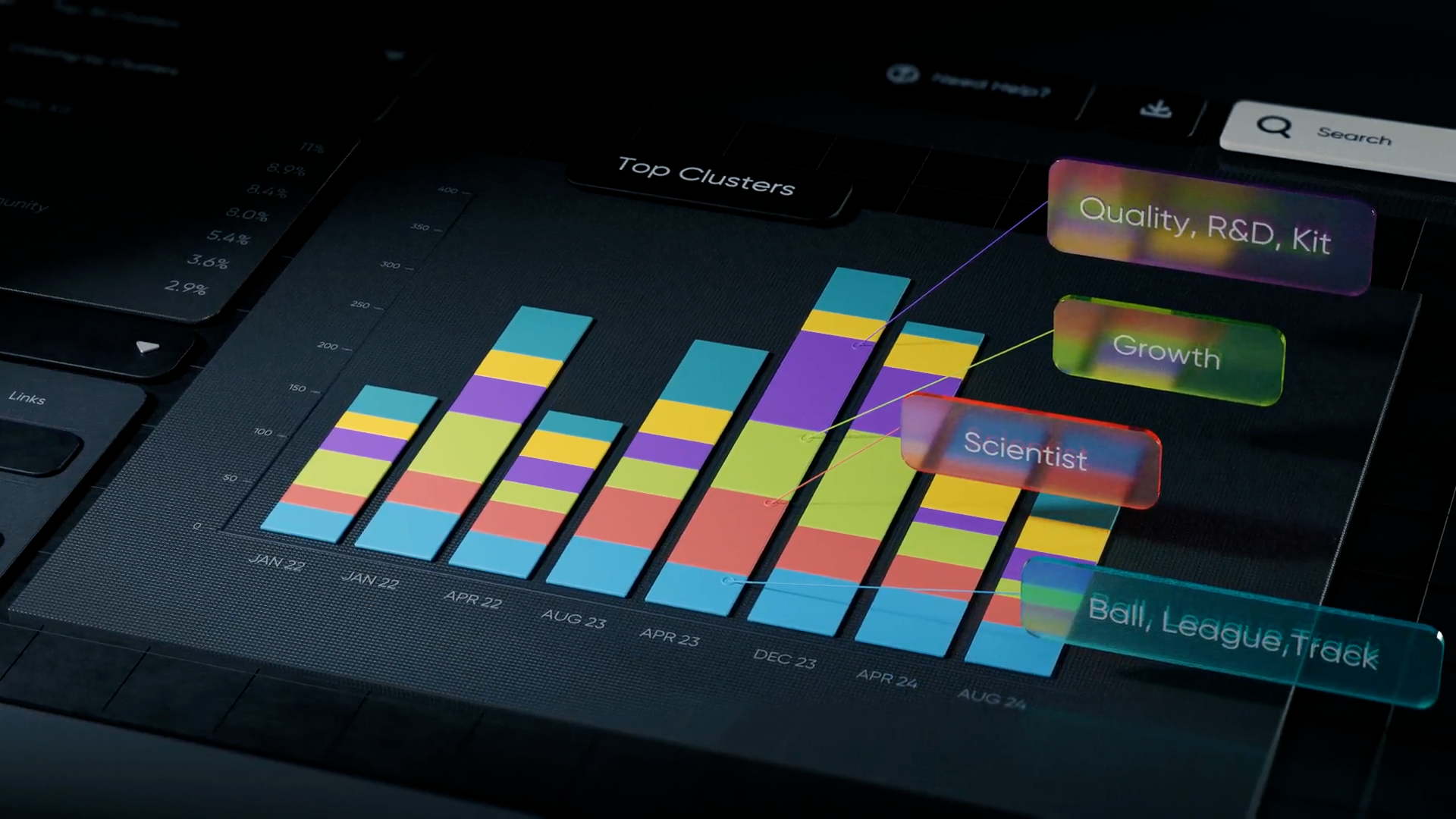 Depiction of Quid products analyzing customer insights.